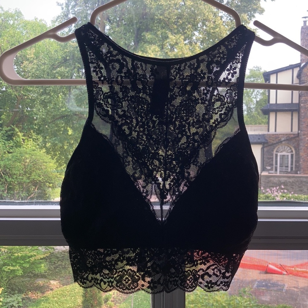 Platinum Black Lace Bralette